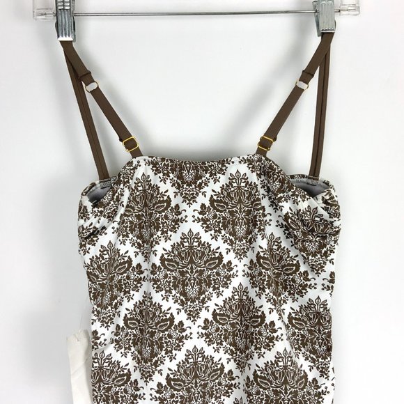 New Tommy Bahama One-Piece Swimsuit White/ Taupe Size 6 - Picture 9 of 16